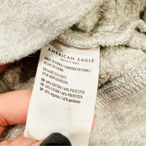 American Eagle Outfitters Grey Crewneck Logo Sweatshirt - Picture 3 of 7